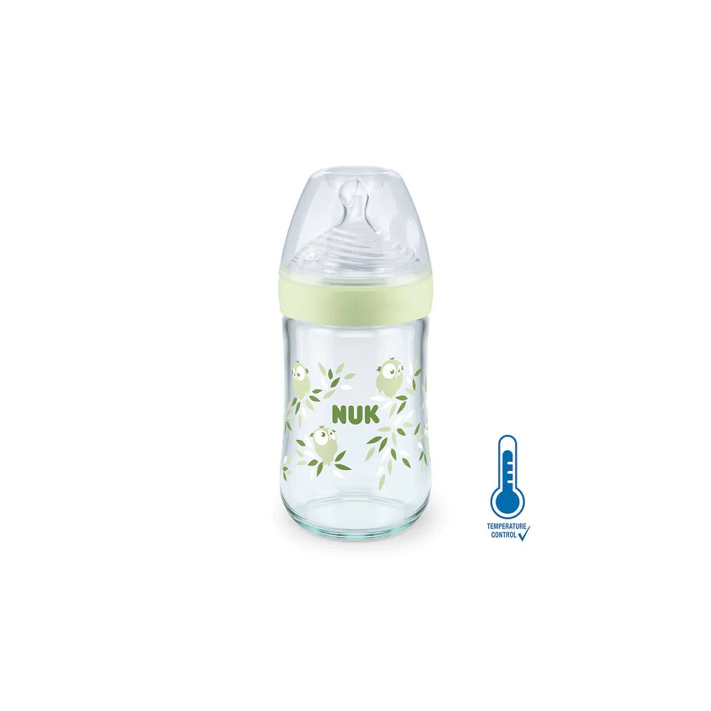 Biberon Nature Sense de Cristal + Control de temperatura 0-6 meses silicona de 240ml