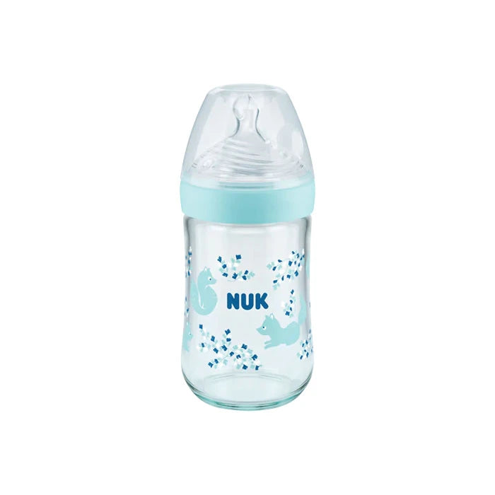 Biberon Nature Sense de Cristal + Control de temperatura 0-6 meses silicona de 240ml