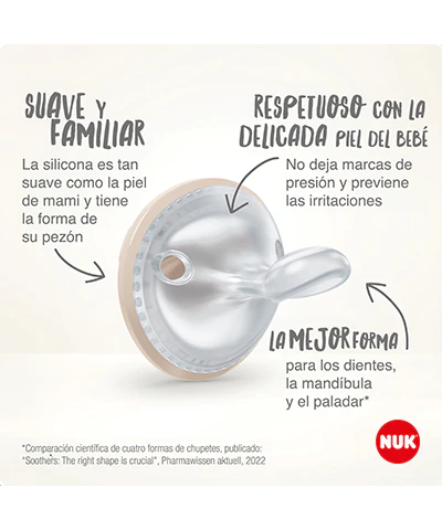 Chupete Nuk mommyfeel Azul&Gris Pack de 2 Unids.