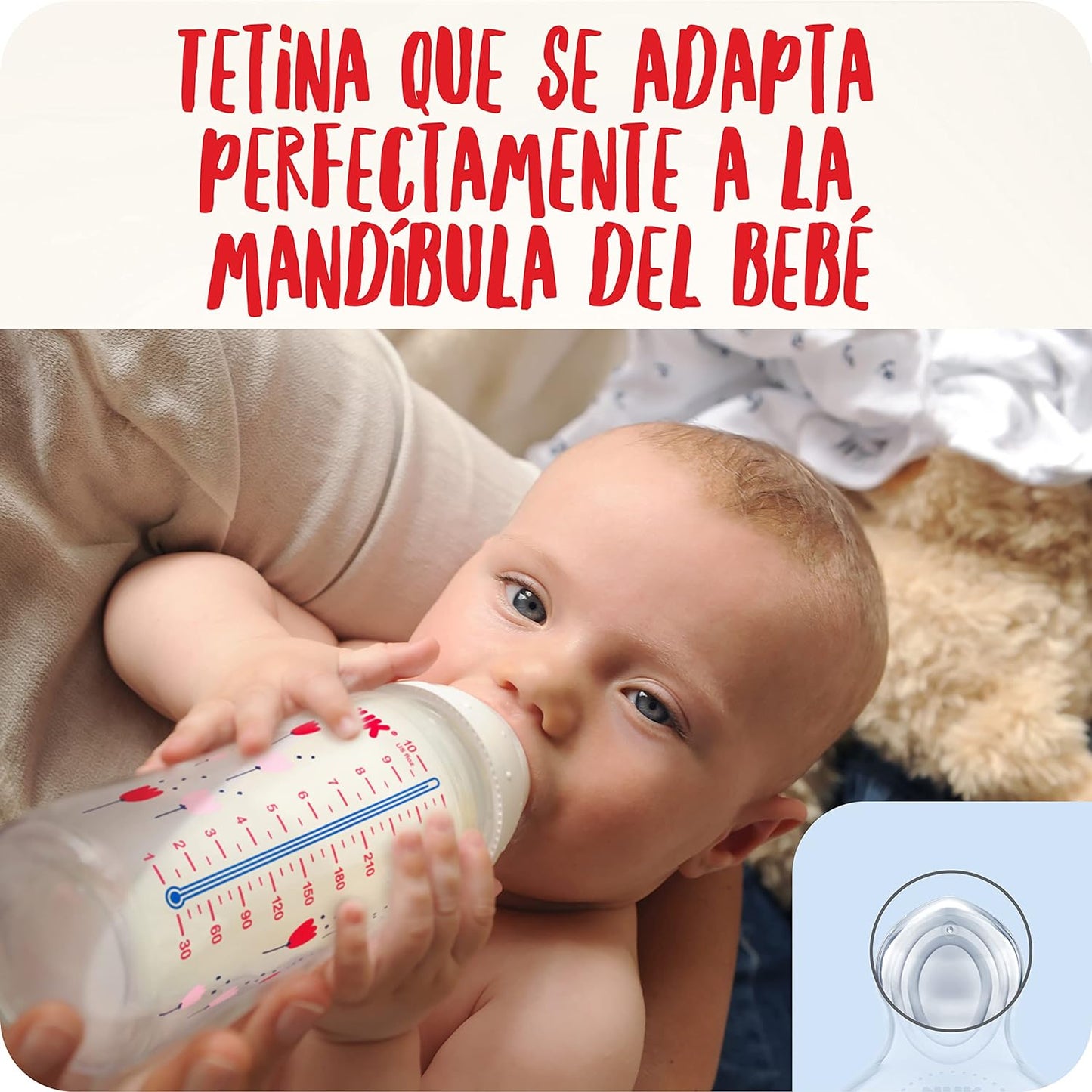 Biberon Nuk for Nature + Control de temperatura 0-6 meses silicona de 260ml