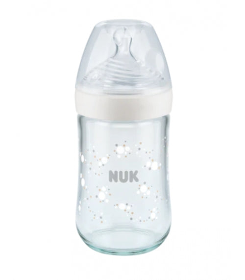 Biberon Nature Sense de Cristal + Control de temperatura 0-6 meses silicona de 240ml
